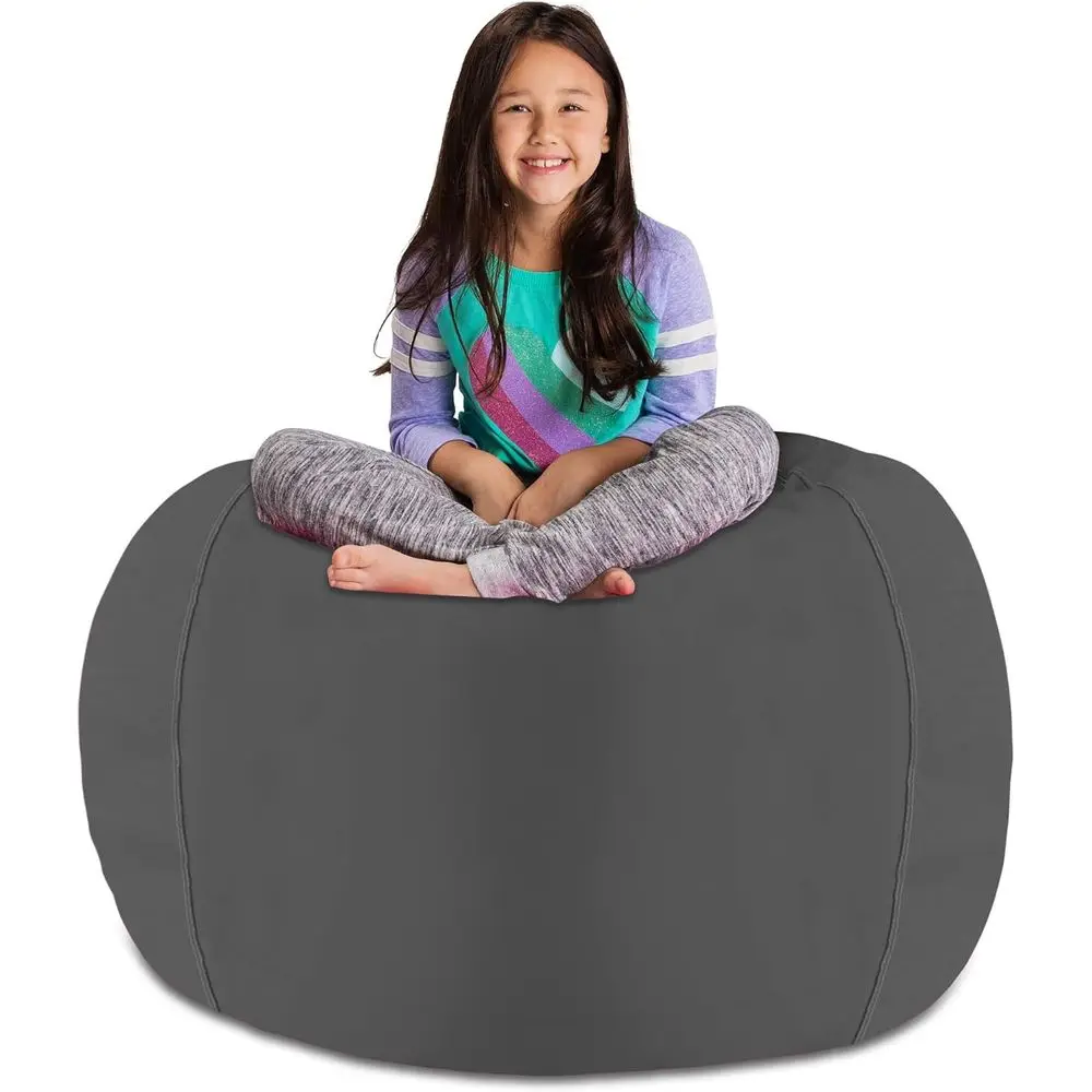 

Чехол для кресла-мешка X-Large 48 для хранения детских игрушек - с животным принтом, серый меланж