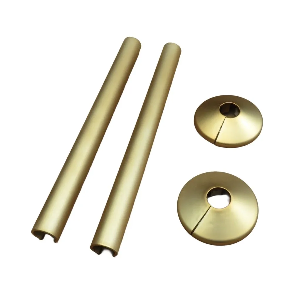 2pcs Brushed Gold Radiator Pipe Decorative Cover 15x200mm Plastic Sleeve For Towel Rack Valve Concealer Home Improvement Tool