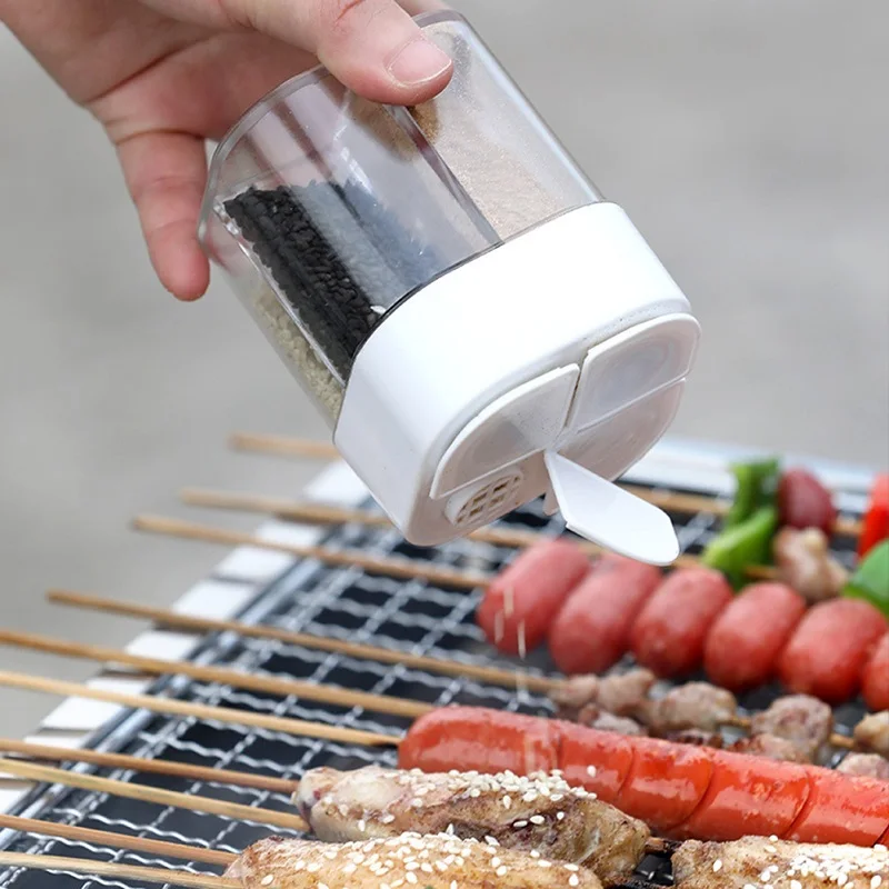 WBBOOMING Barattolo per condimenti per barbecue Bottiglia per organizer per spezie Contenitore per condimenti da campeggio all\'aperto Set di gadget