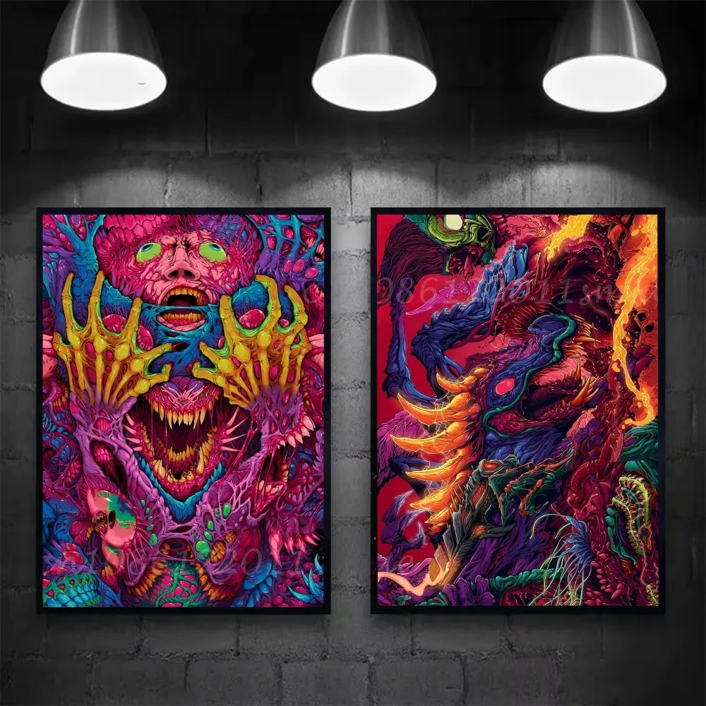Игра C-CSGO Hyper Beast плакат самоклеящаяся художественная водостойкая бумажная наклейка кофейня бар декор стены комнаты