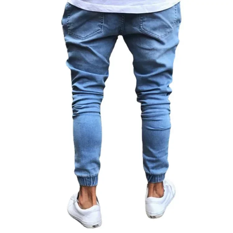 

Men 2025 Casual Long Denims Pencil Pants Vintage Washed Jeans High Waist Pockets Denim Zipper Fly Basics Ankle Length Trousers
