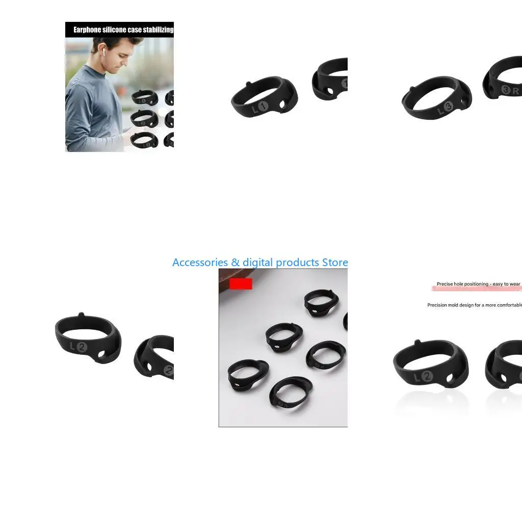 77JD 1 Pair Adjustable Earbuds Stabiliser Silicone Rings Multiple Size Lightweight Secure Fixing for Ultra II 4th Earphone