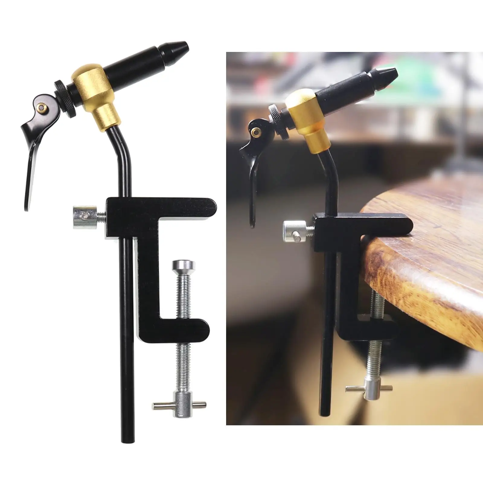 

Fly Tying Vise C Clamp Steel Hard Jaws 360 Rotating Precision Table Vise of Fly Tying Tools Fly Hook Tool