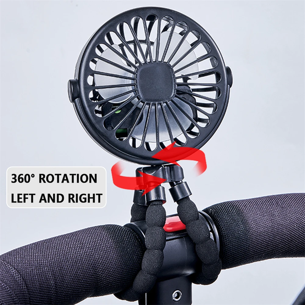 Octopus Shape Handheld Fan Standing Hanging Winding 4 Forms Night Light Design Rechargeable Long Battery Life Mini Outdoor Fan image 2