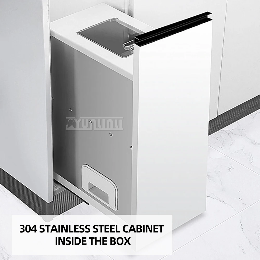 304 Stainless Steel Rice Bucket Tank Cabinet Drawer Sealed Rice Storage Box Embedded Rice Cabinet Cereal Grain Food Container