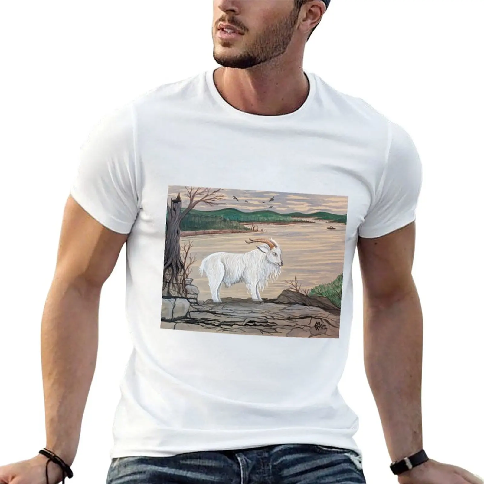 Camisetas divertidas de mesa de humor, camiseta de leyenda oscura, camisetas de lago, 100% algodón de Rock, camiseta Crisco cabra el