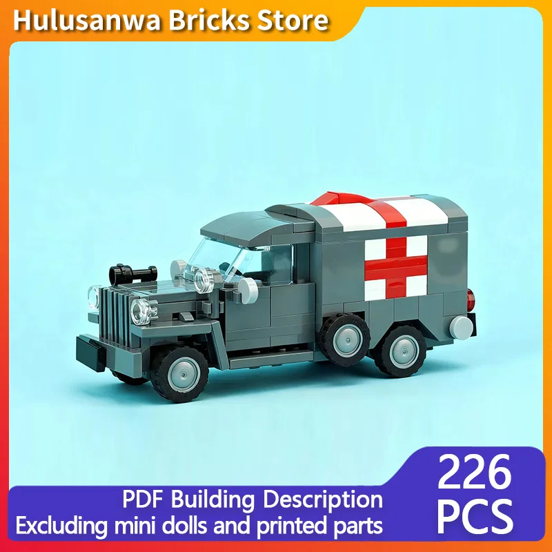 خمر سيارة إسعاف الجيش نموذج MOC قوالب بناء معدات الحرب وحدات التكنولوجيا الهدايا عطلة تجميع ألعاب أطفال البدلة #1