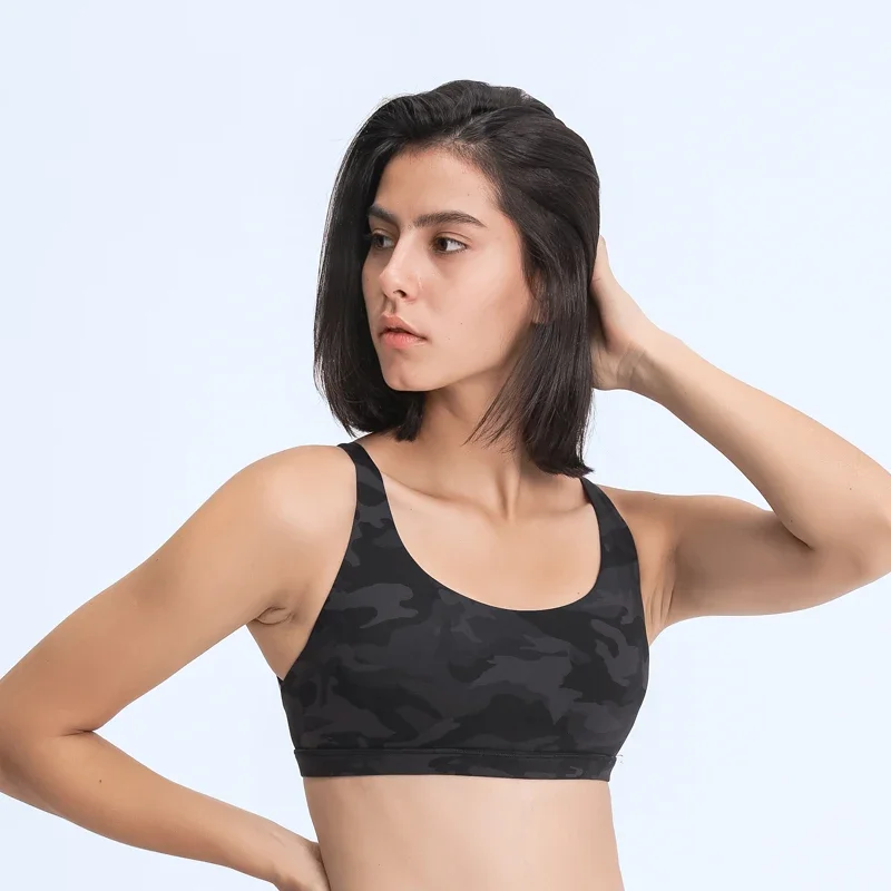 Nepoagym Cross Back Women Sport Bras Buttery Soft Medium Support Yoga Bra Plus Size Women Padded Push Up Fitness Bra