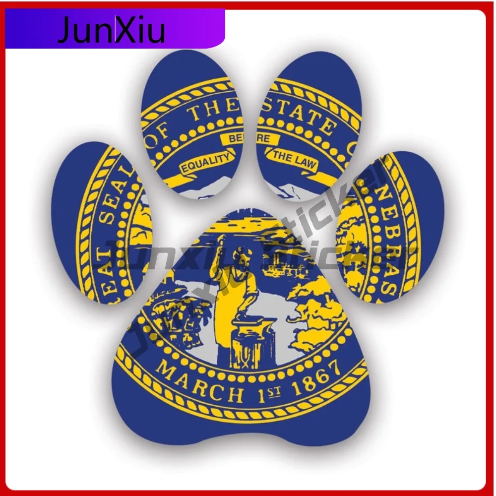 

Stylish Cartoon Nebraska State Paw Print Shaped Sticker Uv Protected Decalsdog Dogs Epic Cat Cats Pet Pets Puppy Prints