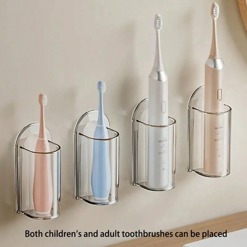 1pc Premium Electric Toothbrush Holder,Wall Mounted, Space-Saving Storage Rack For Electric Toothbrushes, Durable Bathroom