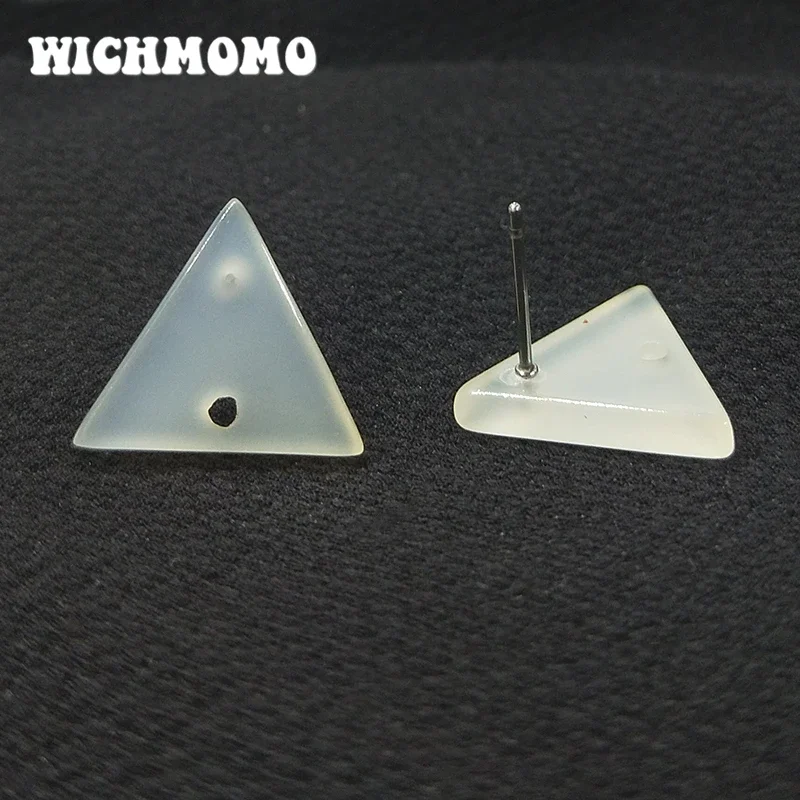 New 14*16mm 10 Pieces High Quality Acetic Acid Resin Triangle Smooth Earring Base Connectors Linkers for DIY Earring Accessories
