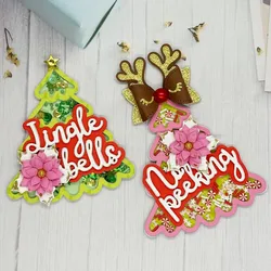 KLJUYP Christmas Tree Shaker Metal Cutting Dies Stencils for DIY Scrapbooking/album Decorative Embossing DIY Paper Cards