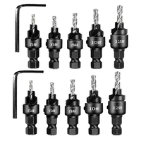WCS-2 Setsx5pcs Countersunk Drill Hexagonal Handle Steel Hole Opener Set Wood Taper Hole Integrated Drill Bit
