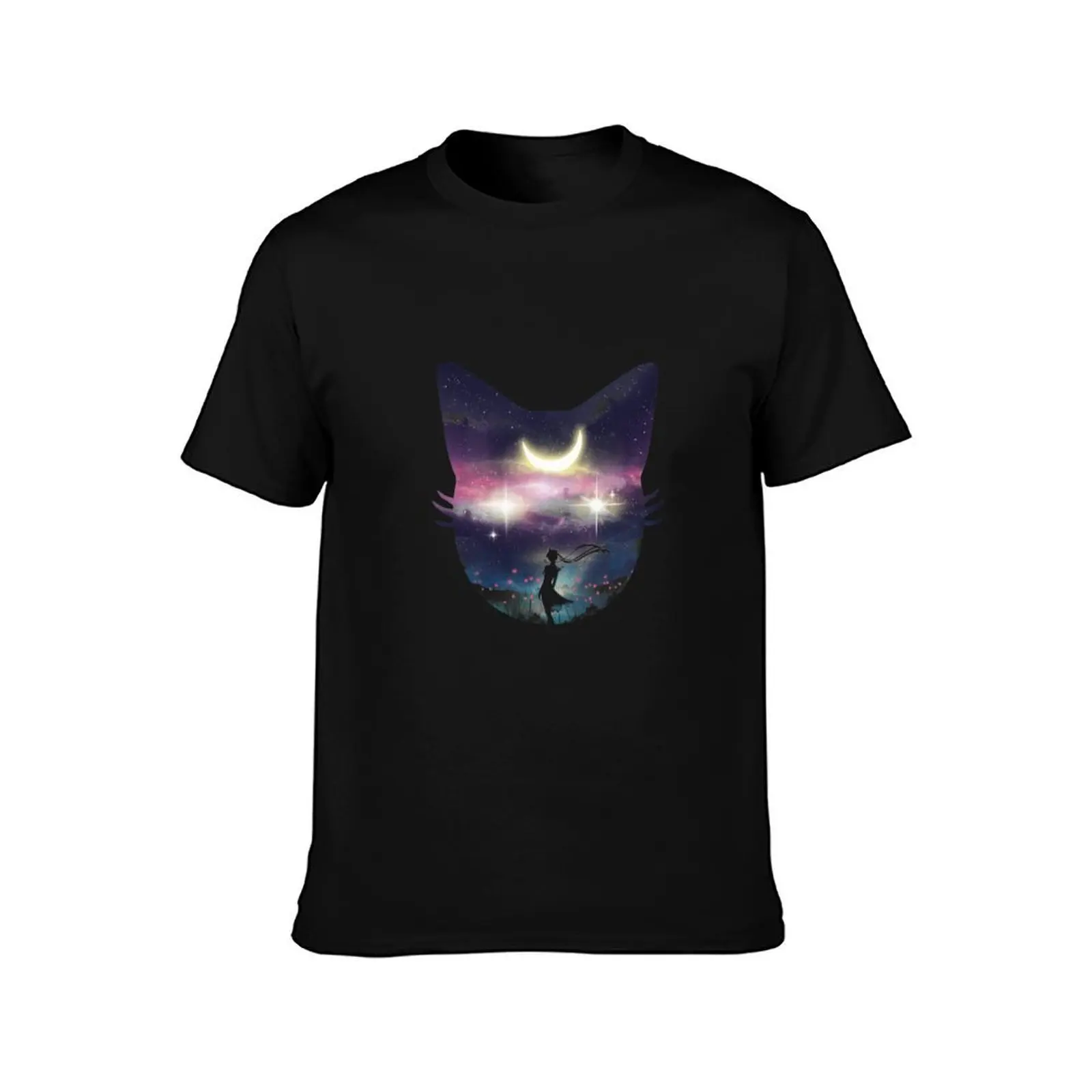 Moon Chaser T-Shirt, Summer Casual Cotton Tee, Oversized Streetwear Tops, Vintage Graphic Print, Loose Fit Short Sleeve