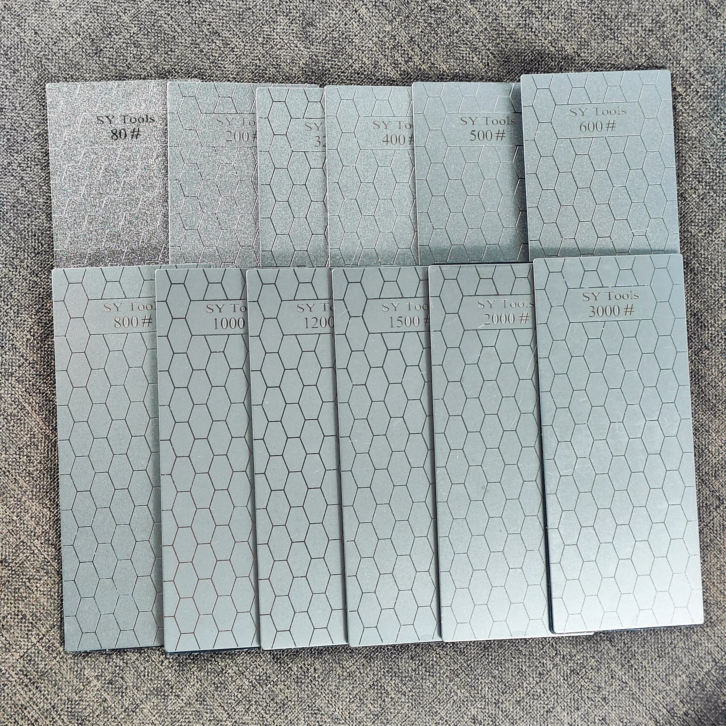 1pc Knife Sharpening Stone Kitchen Household Knife Diamond Knife Sharpener With Honeycomb Pattern 80#-3000#