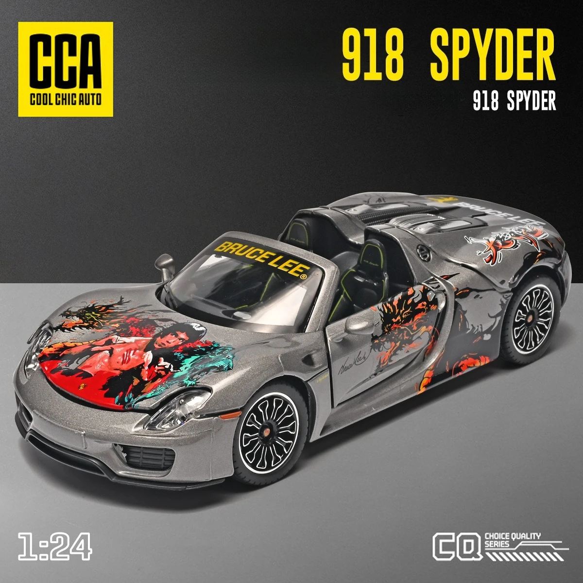 

CCA 1:24 918 Bruce Lee Joint Alloy Car Model Ornament Toy Gift Diecast Alloy Car Model Collectible