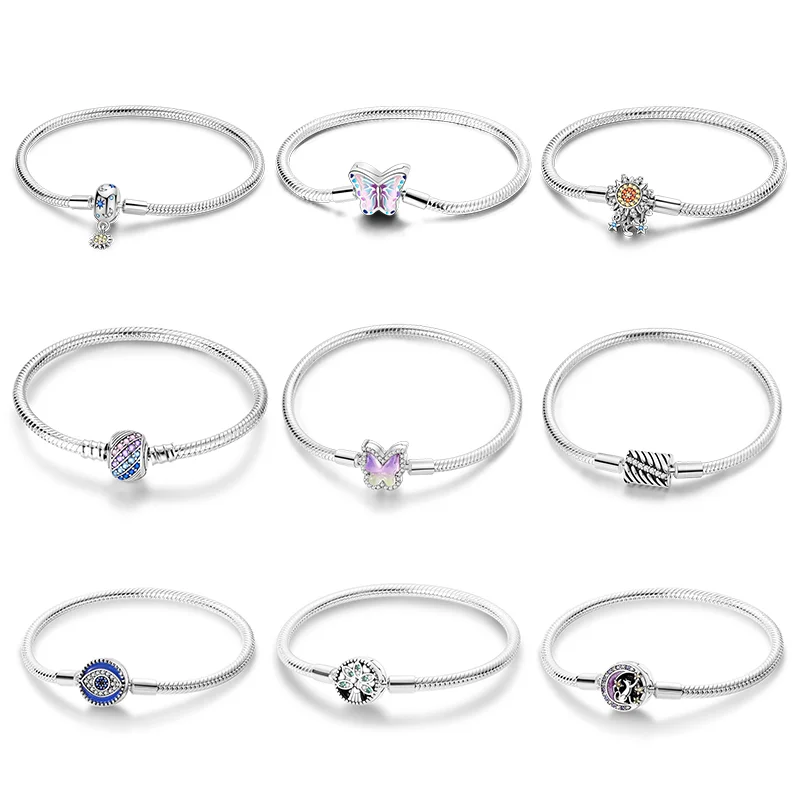 

New 925 Sterling Silver Fashion Glow Butterfly Star Sun Charms Beads Suitable for 3mm Bracelet DIY Exquisite Jewelry Gift