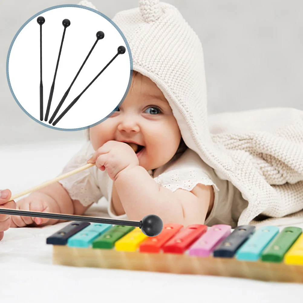 

2Pairs Percussion Mallets Plastic Rubber Xylophone Drumsticks for Marimba Instrument Practice Performance Reliable Longlasting