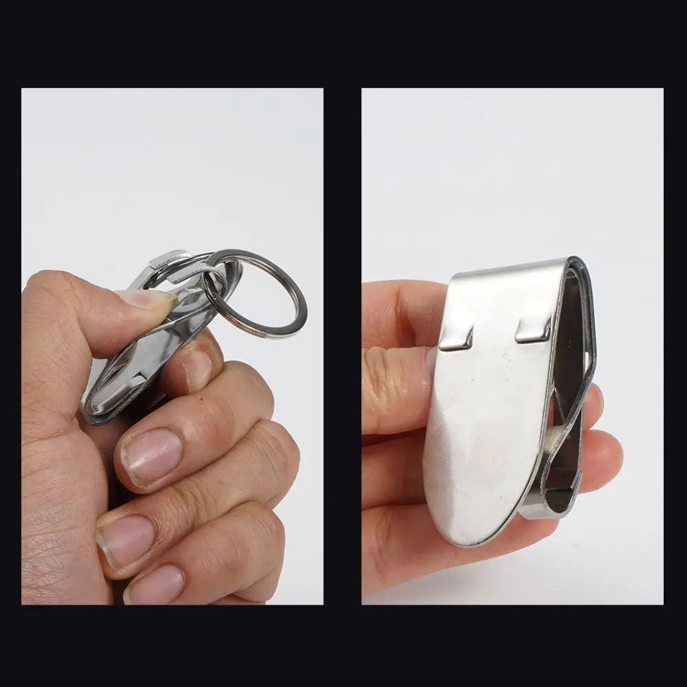 Quick Release Belt Keychain Heavy Duty Detachable Stainless Steel Keyring Security Clip Double Ring Belt Key Holder For Men