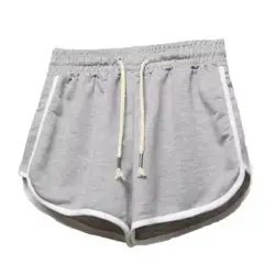 Calção de cordão feminino fino de perna larga, moda verão, cintura média, calça curta para menina, moda esportiva casual de rua