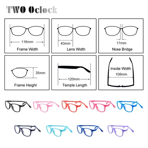 Imagen 2 del producto Montura de gafas para niños, gafas de gel de sílice TR90 irrompibles sin tornillos con cordón, gafas ópticas, gafas infantiles K303