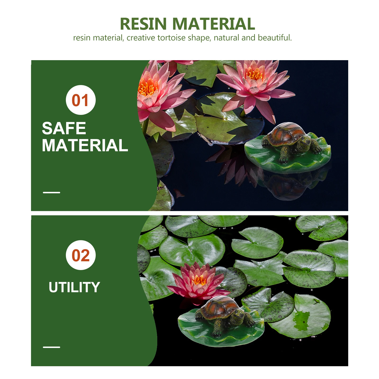 

Resin Floating Turtle nament Realistic Lifelike Simulation Pond Fountain Decor Figurine Statues Fish Tank Water Garden