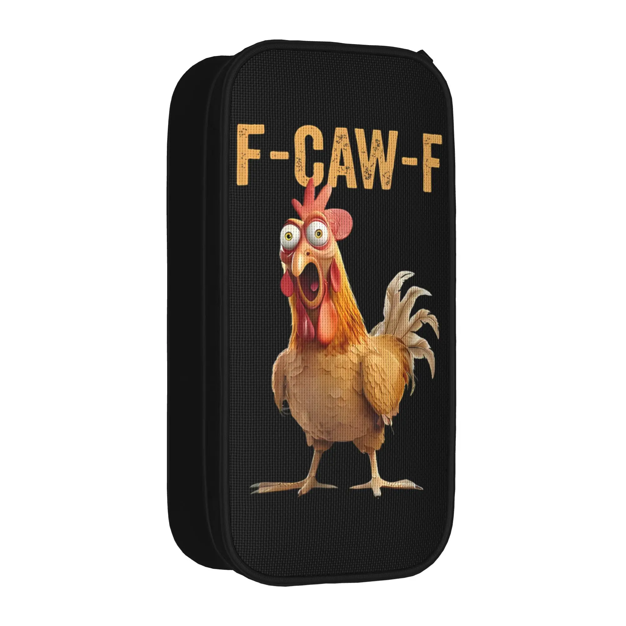 Lovely F-Caw-F Chicken Quote Rooster Meme Pencil Cases Humor Pencilcases Pen Girls Boys Large Storage Bags Zipper Accessories