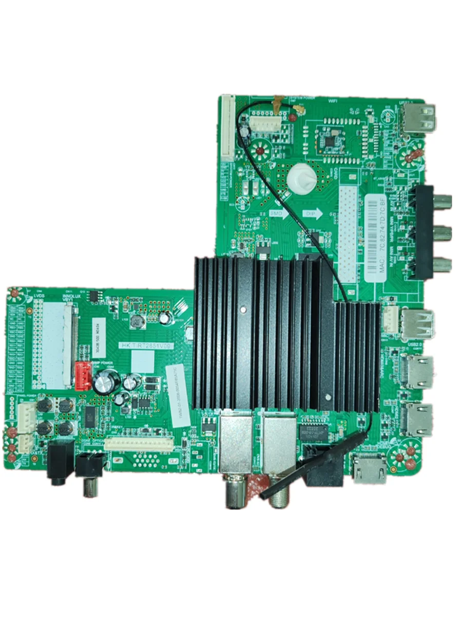 HK.T.RT2851V09 4K wifi network TV motherboard 1.5G+8g Physical photos for LED screen  2 high-frequency AV interfaces