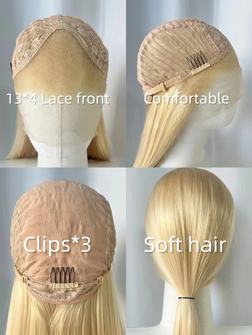 Light Blue Lace Front Wig for Women 24inch High Quality Cosplay Wig Heat Resistant Synthetic Lace Wigs for Daily Use Cosplay image 6