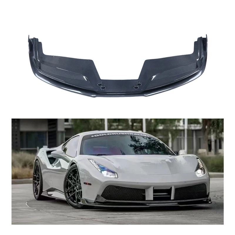 Best Selling Wet Carbon Fiber Front Lip Diffuser Spoiler  488 GTB High Quality Bodykit Auto Parts New Condition
