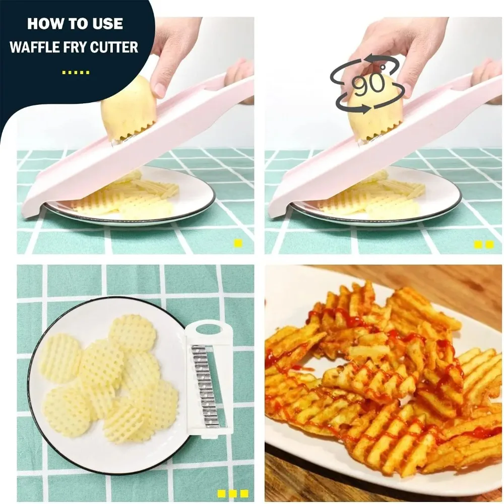 5 في 1 متعددة الوظائف أداة تقطيع الخضراوات البصل المروحية الغذاء المروحية المطبخ مندولين القطاعة الخضار المقامر القاطع