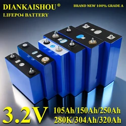 4 pz Lifepo4 batteria 3.2V 320Ah 304Ah 280Ah 150Ah 105ah litio ferro fosfato cella solare 12v 24v Off-grid vento solare. duty-free