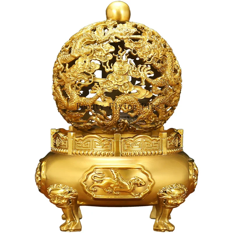 1pc Metal Qiankun Ding Ornament Home Furnishing Decoration Chinese Style Metal Handicrafts Housewarming Gift Home Accessories