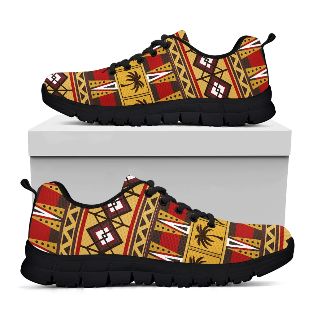 INSTANTARTS Tribal African Pattern Women Casual Sneaker Comfort Lightweight Flat Shoes New Style Footwear Zapatos Lace Up Mujer