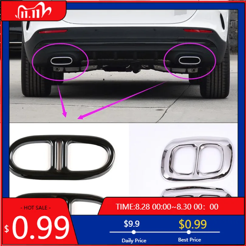 

Interior Stickers For Mercedes Benz GLA 4MATIC GLB class X247 2020-22 Car Rear Exhaust Tail Pipe Cover Trim Muffler 2 to 4 holes