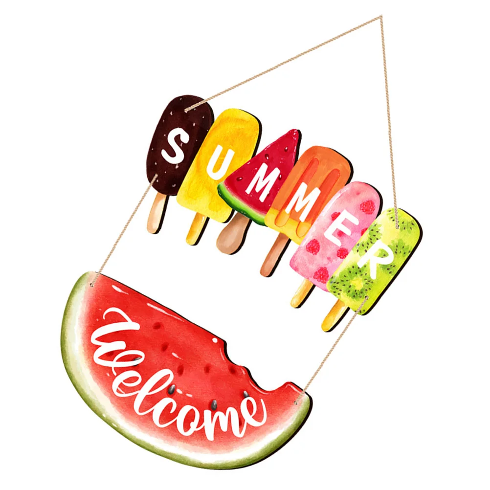 

1 set 1 Set Summer Hanging Door Sign Watermelon Wooden Welcome Plaque For Home Garden Office Wall Decor Party Diy Decoration
