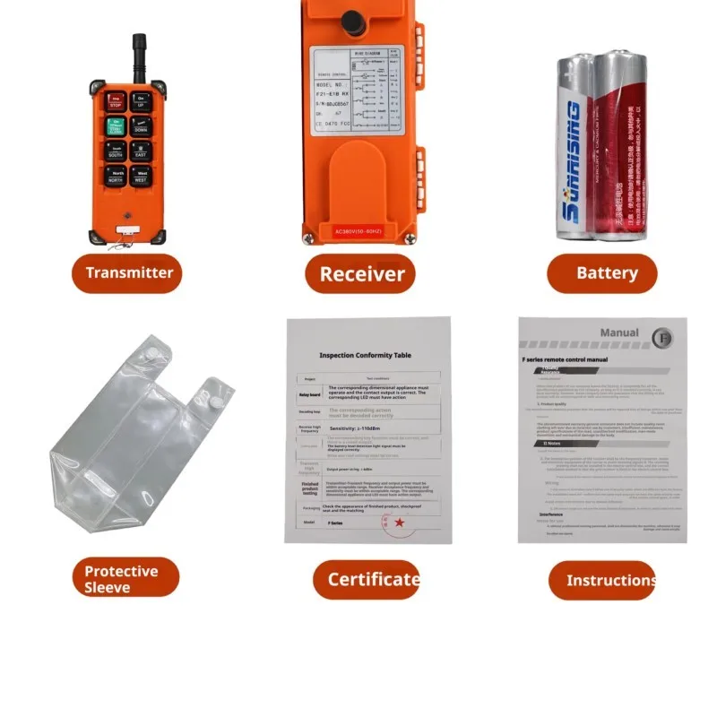 Gru con interruttore wireless industriale F21-E1B, paranco per gru a soffitto, chiave per verricello, telecomando per gru