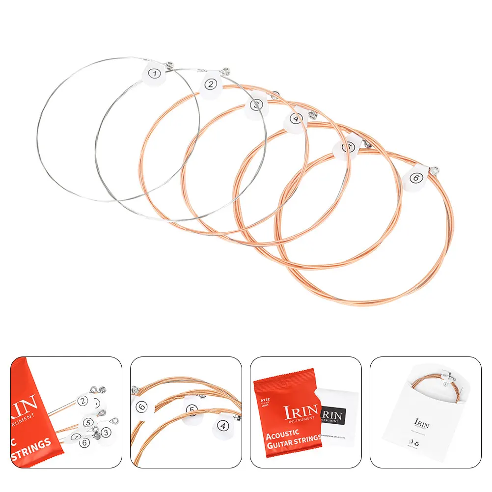 

6 Pcs Guitar Strings Winding Clear Comfortable Sound Strong Powerful Acoustic Replacement Parts Accessories