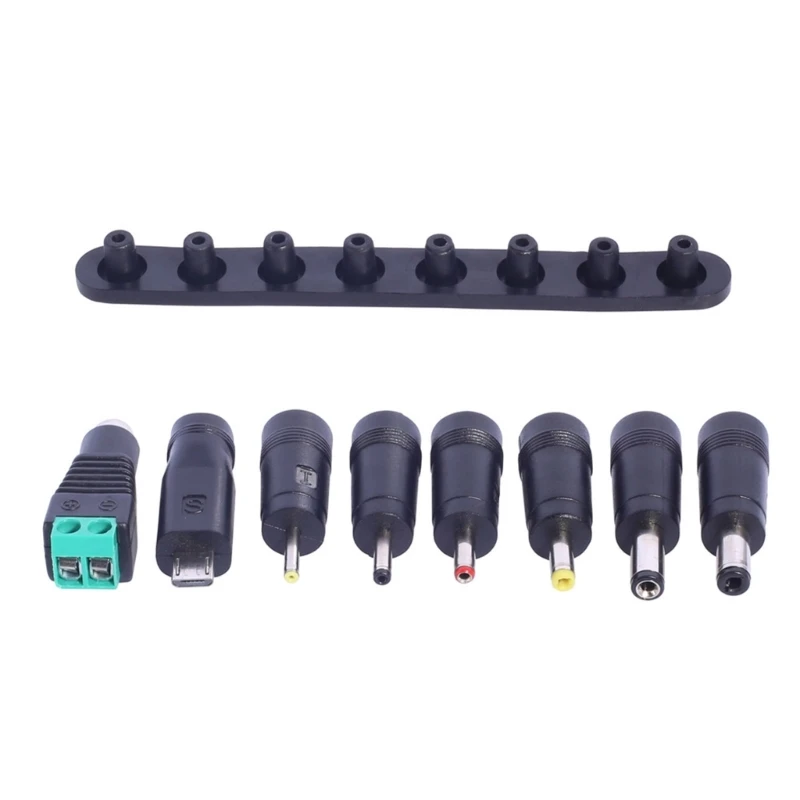 Solution chargement pour ordinateur portable, livraison directe, 5.5x2.1mm femelle avec 8 embouts d'alimentation DC5521 à