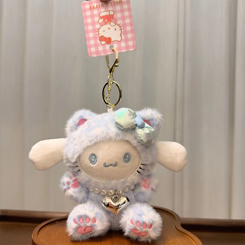 

2026 Sanrio Hello Kitty Keychain Kuromi Cinnamoroll Bag Pendant My Melody Plush Doll Toys Decoration Gift for Girl