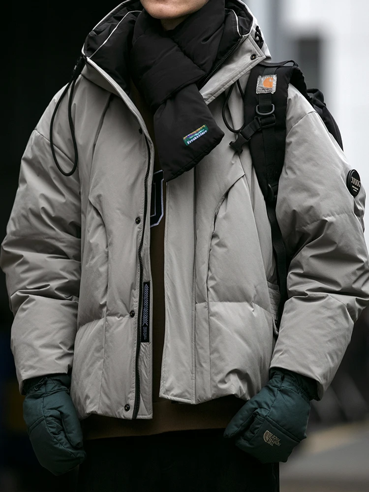 Winter Herren Polsterung Koreanische Mode Outdoor Winddicht Mit Kapuze Unten Jacke Leichte Gepolsterte Jacken Tendy Dicke Cargo Mantel Männlich