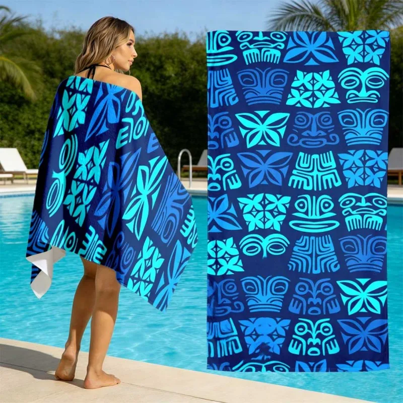 Preppy Tropical Turtle Style Pink Base Magenta Turtle Hibiscus Outline Repeat Print Quick Dry Beach Towel