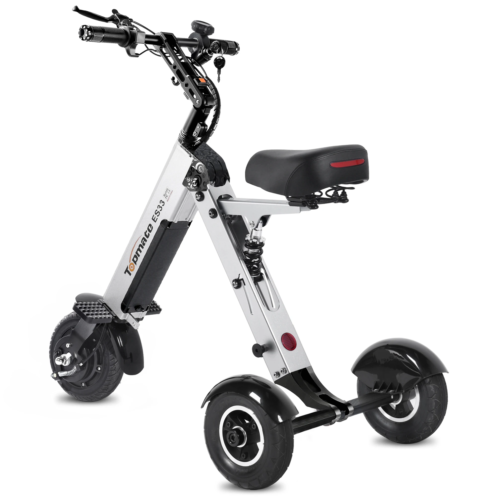 

TopMate ES33 3 Wheel Electric Mobility Scooter Foldable Lightweight Powered Trike with Seat Removable 36V 7.8AH Battery