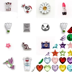 20Pcs Mini Animal Flower Butterfly Floating Charms Camera Swan Lipstick Pendant For Diy Medaillon Locket Necklaces Jewelry Bulk