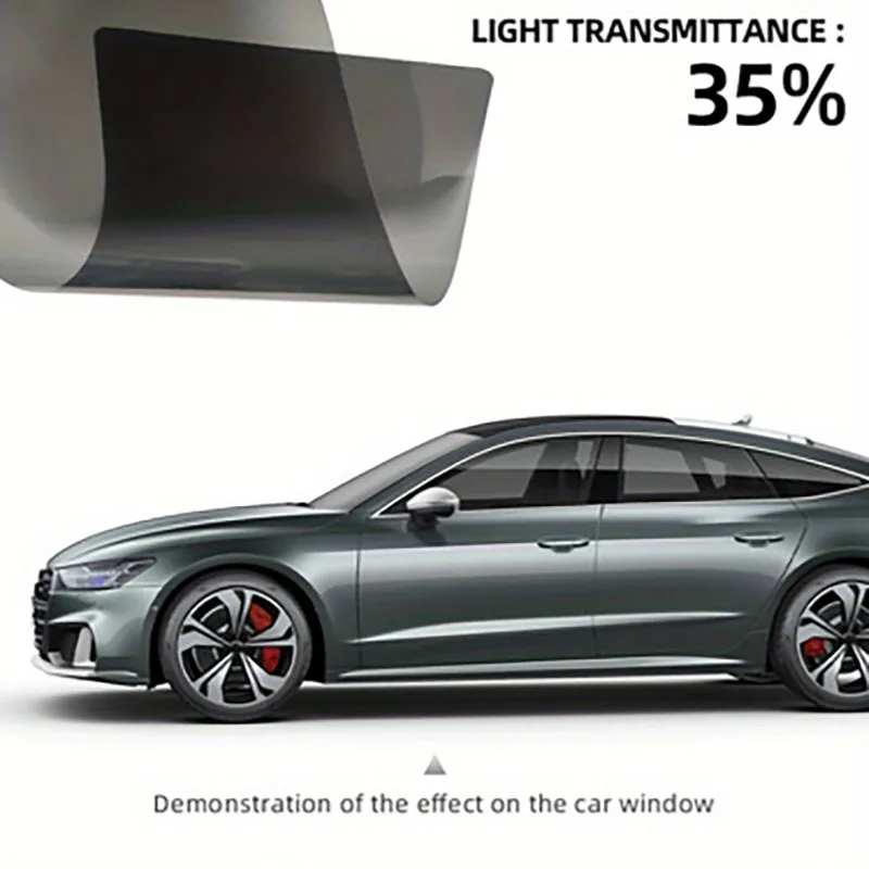 1pcCar Heat Insulation Film, Light transmittance 35%，Black Window Privacy Film, UV Protection Window Film,   Window Tint Film