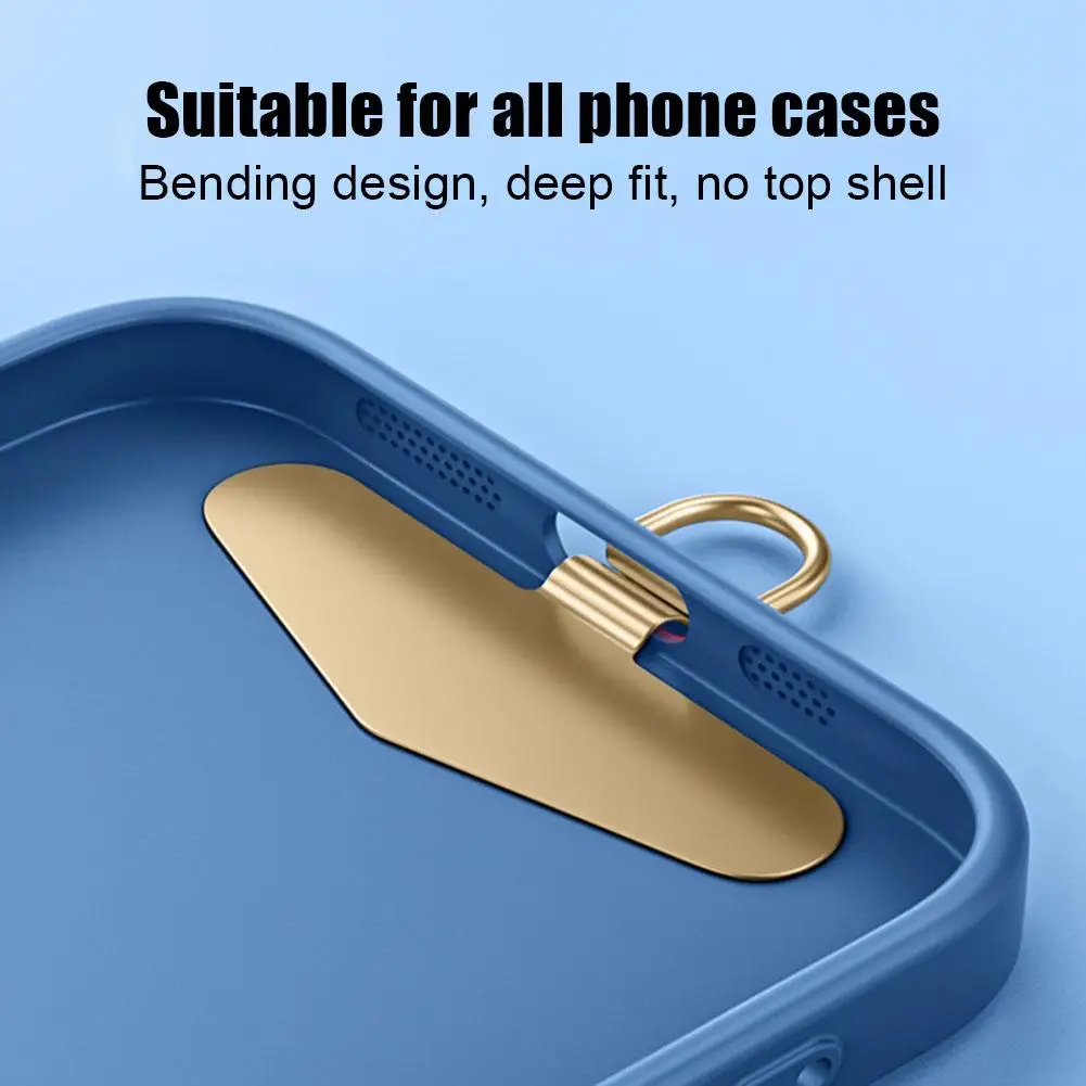 5PCS Stainless Steel Phone Lanyard Patch Gasket Ultra-thin Metal Phone Hanging Cord Tether Tabs Replacement Safety Connect Piece