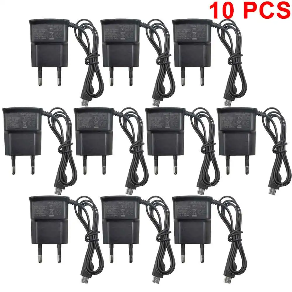 1PC 5/10 PCS EU Plug 5V Micro USB Charger Adapter For Cell Phones 70cm Cable 5 Volt AC to DC Power Adapter