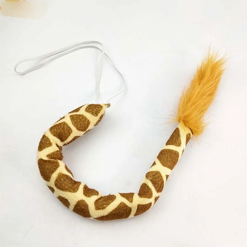 Child Giraffe Cosplay Set Animal Dress up Costume Giraffe Hairband, Tail, Skirt, Bowtie for Kid Birthday Party Halloween