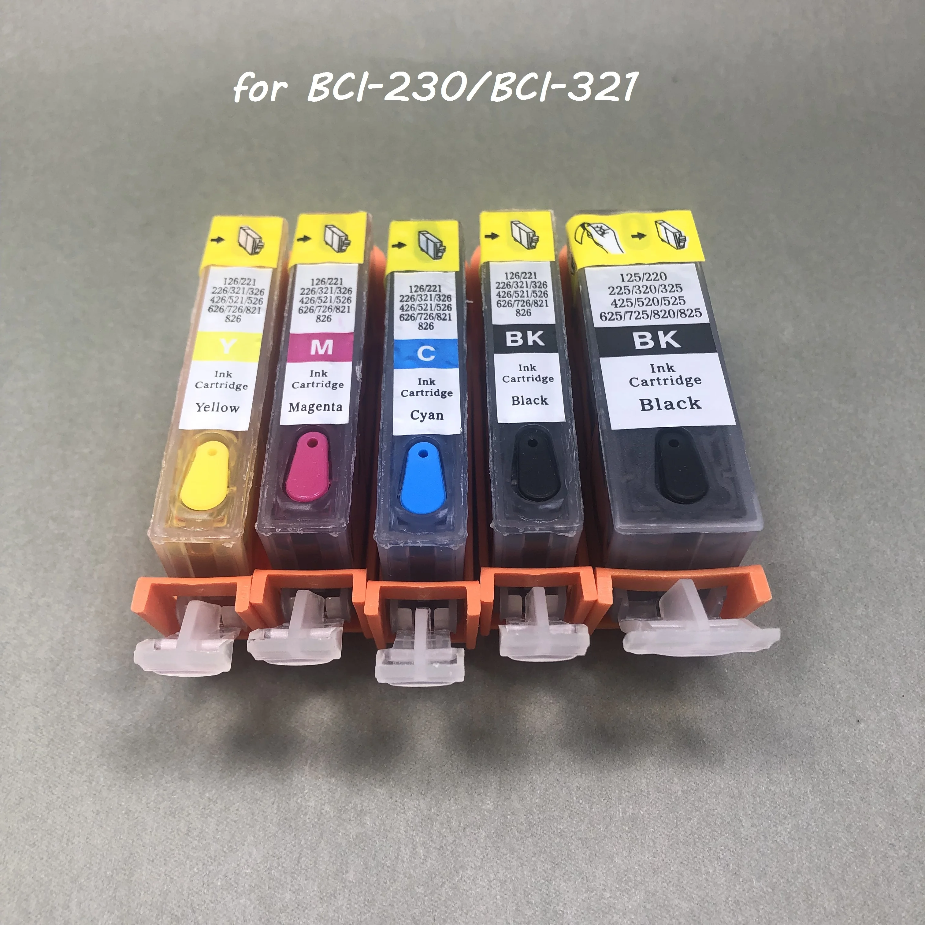 5Color Full BCI-320 BCI-321 Refillable Ink Cartridge for Canon PIXUS IP3600 IP4600 IP4700 MX860 MX870 MP540 MP550 MP560 MP620