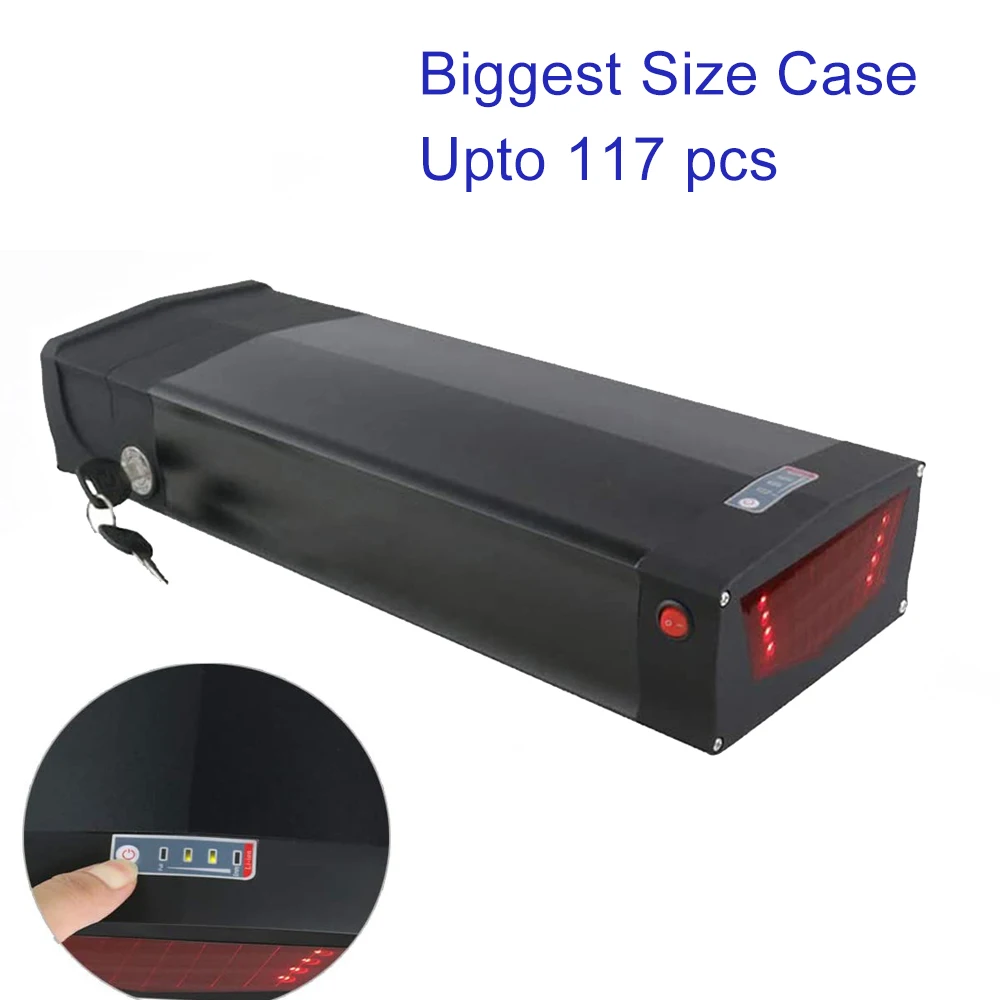 

117 Pcs 18650 Cells 36V 48V 52V Ebike Battery Case Rear Rack High Capacity Electric Battery Case Electric Bicycle Battery Boxes
